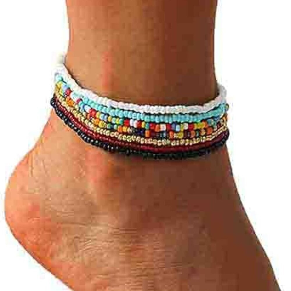 Unique Women’s Anklets: Handmade Multicolor Beaded Foot and Hand Chains